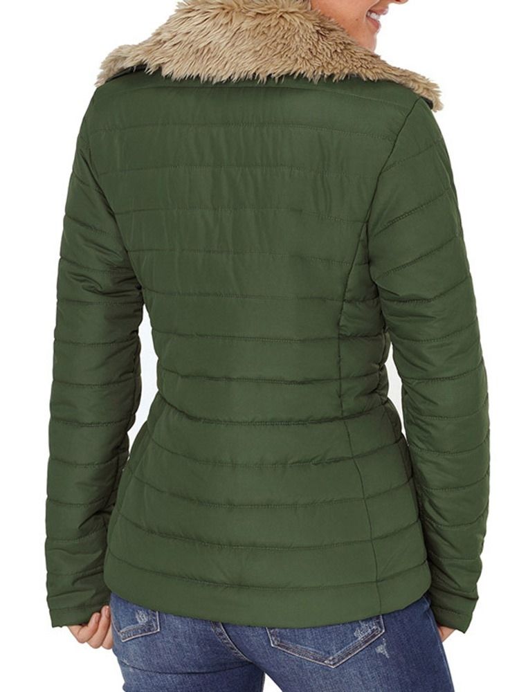 Veste D'hiver Standard À Manches Longues Et Fermeture Éclair Pour Femmes