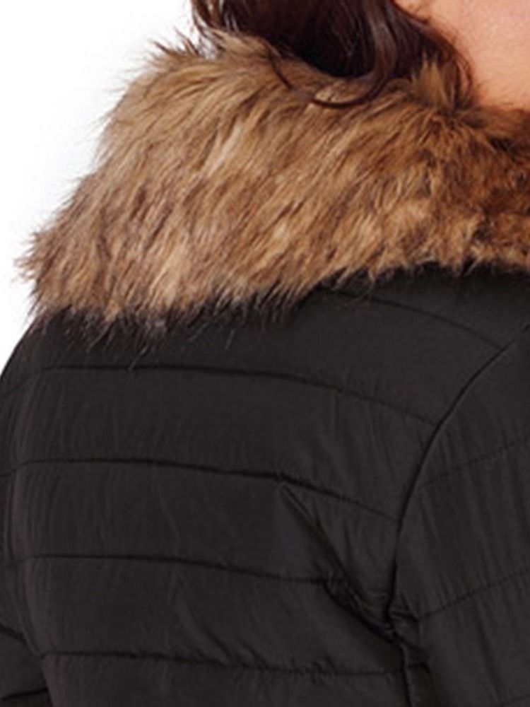 Veste D'hiver Standard À Manches Longues Et Fermeture Éclair Pour Femmes