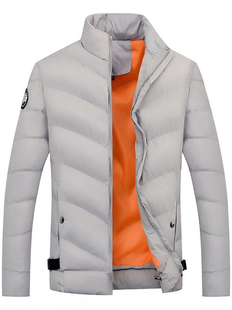 Veste En Duvet Coréen Pour Hommes Avec Fermeture À Glissière Et Col Montant