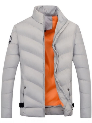 Veste En Duvet Coréen Pour Hommes Avec Fermeture À Glissière Et Col Montant