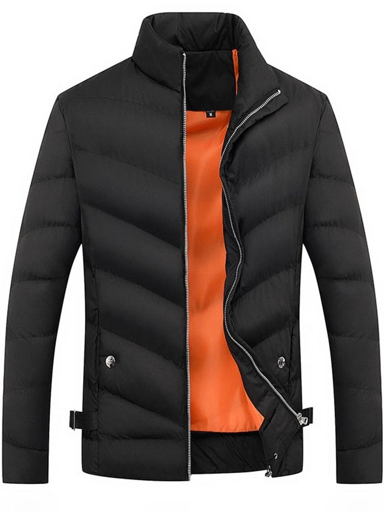 Veste En Duvet Coréen Pour Hommes Avec Fermeture À Glissière Et Col Montant