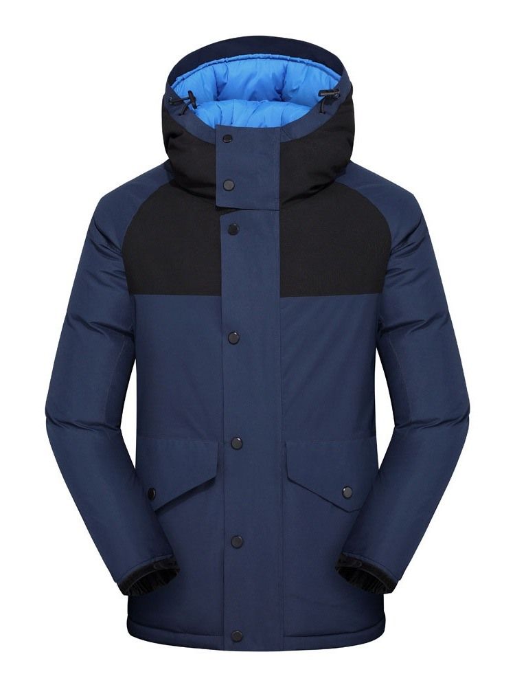 Veste En Duvet Décontractée À Capuche Avec Fermeture À Glissière Standard Pour Hommes