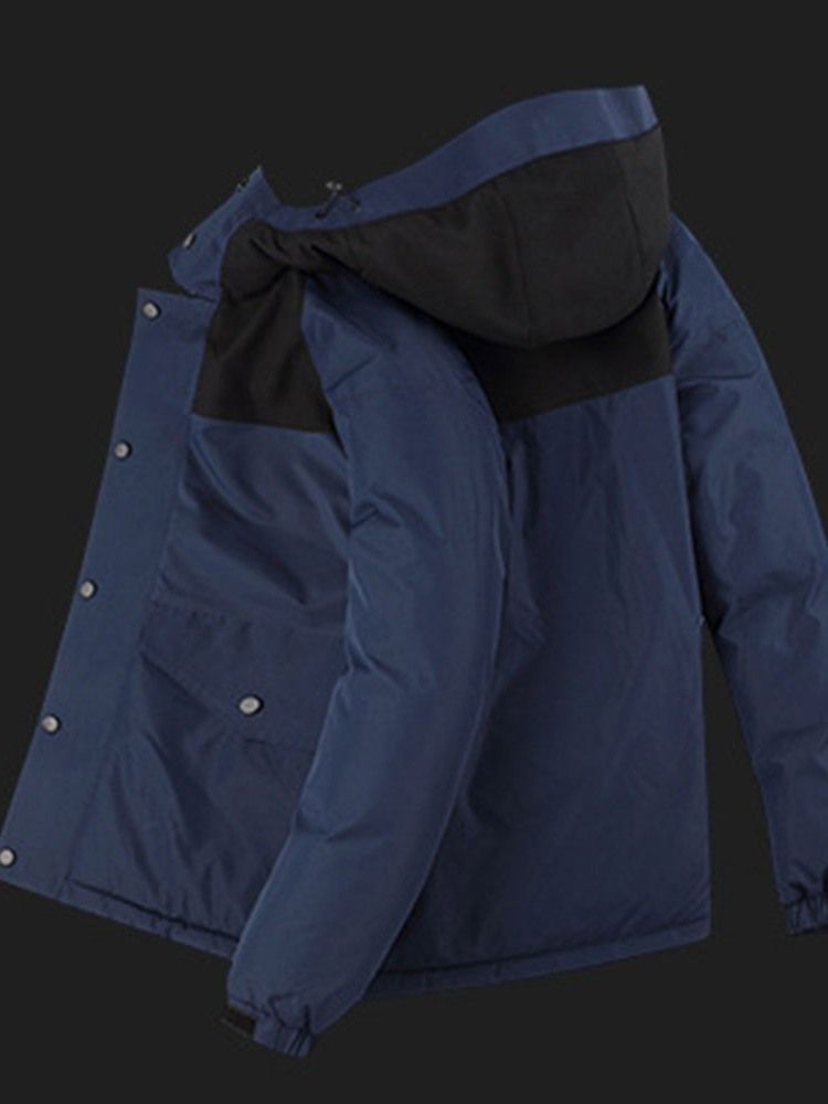 Veste En Duvet Décontractée À Capuche Avec Fermeture À Glissière Standard Pour Hommes