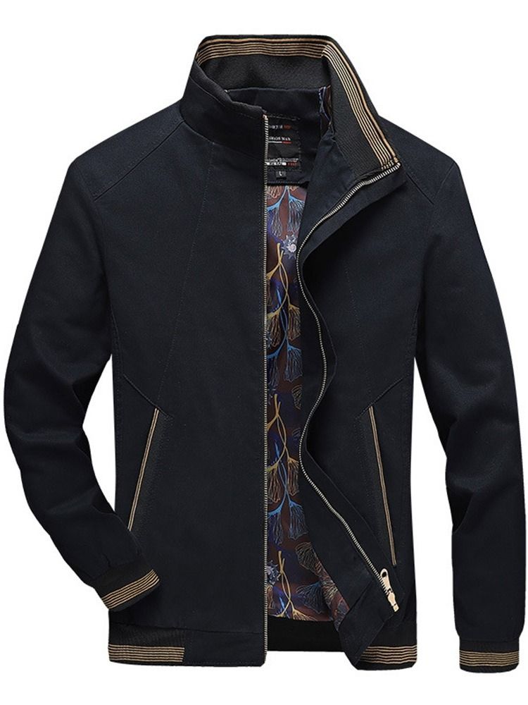 Veste À Fermeture Éclair Pour Hommes À Blocs De Couleurs Et Patchwork Épais