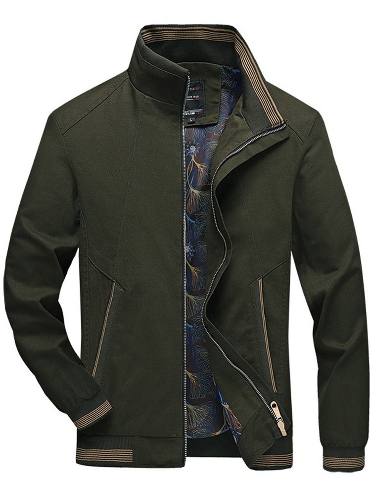 Veste À Fermeture Éclair Pour Hommes À Blocs De Couleurs Et Patchwork Épais