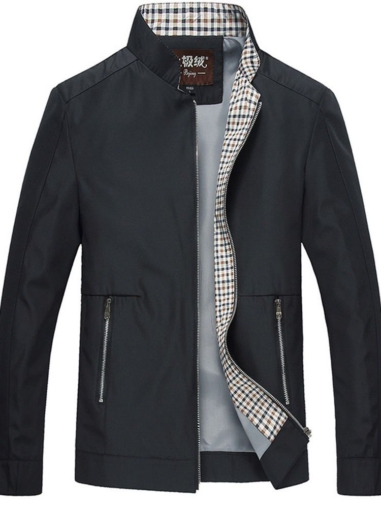 Veste À Glissière D'automne À Col Montant Pour Hommes