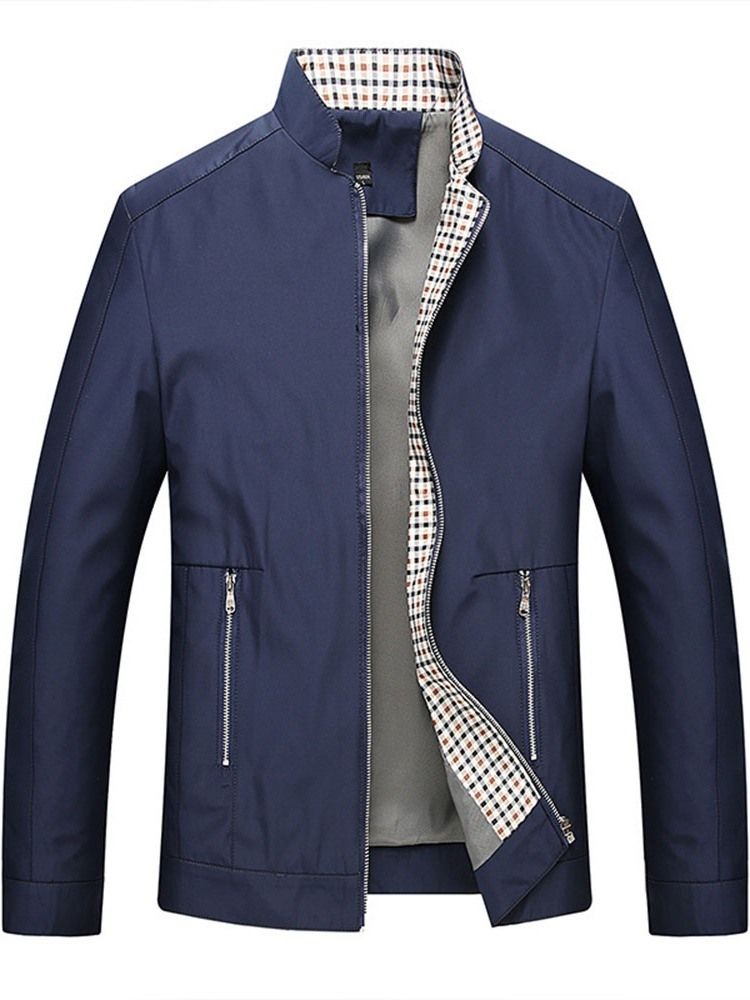 Veste À Glissière D'automne À Col Montant Pour Hommes