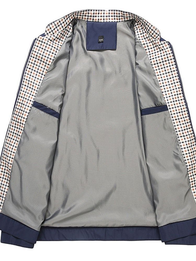 Veste À Glissière D'automne À Col Montant Pour Hommes