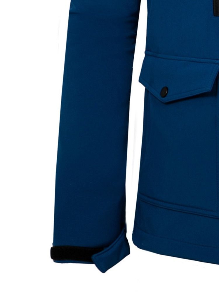 Veste À Glissière Décontractée Pour Hommes Avec Poche À Blocs De Couleurs