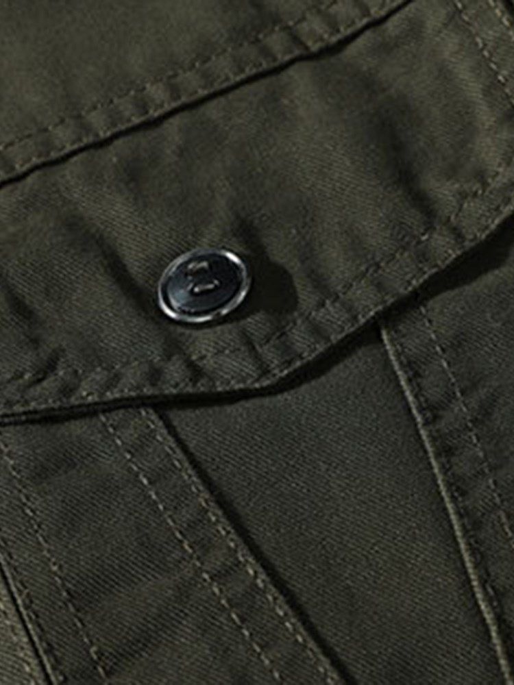 Veste À Glissière Décontractée Pour Hommes À Col Montant Uni