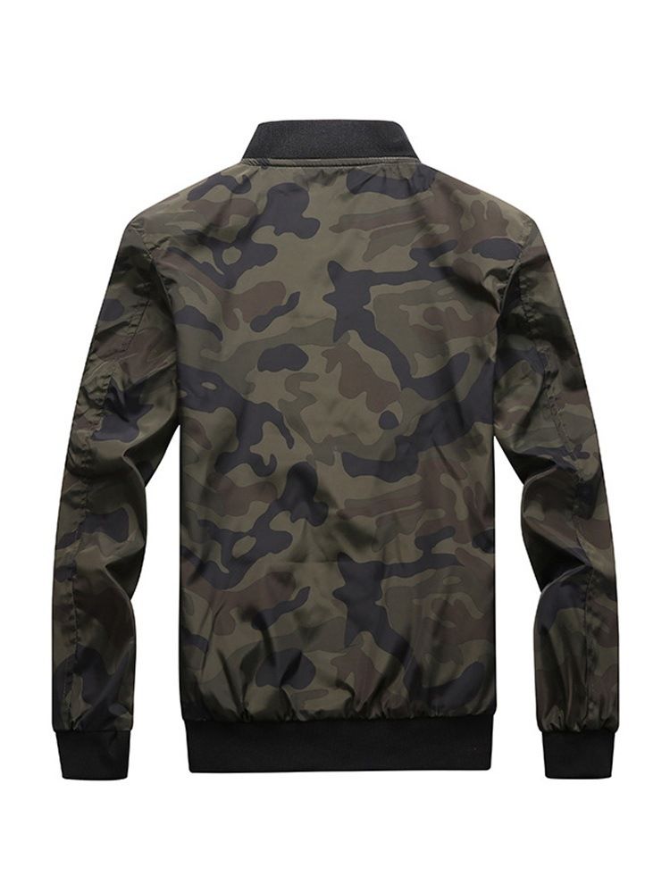 Veste Pour Homme À Col Montant Et Imprimé Camouflage