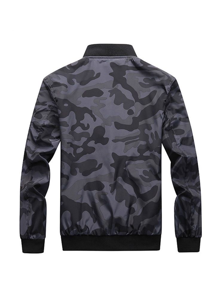 Veste Pour Homme À Col Montant Et Imprimé Camouflage