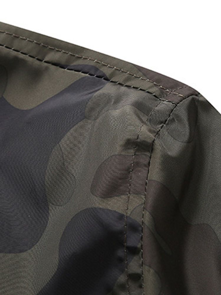 Veste Pour Homme À Col Montant Et Imprimé Camouflage