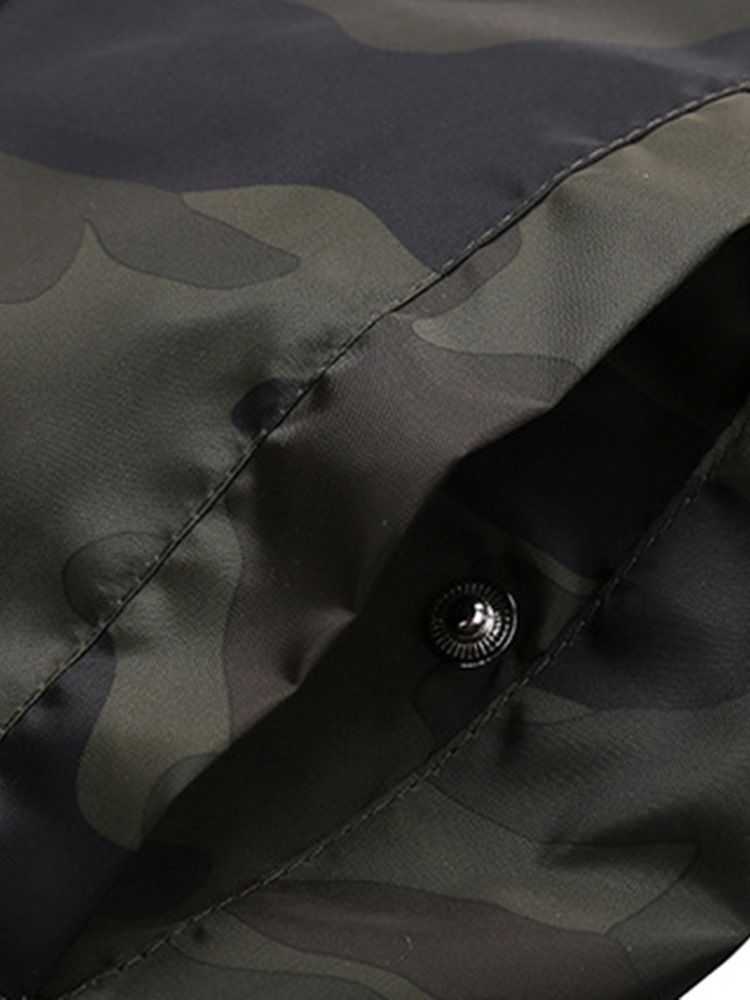 Veste Pour Homme À Col Montant Et Imprimé Camouflage