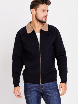 Veste Homme En Tricot Patchwork Zippée Vogue