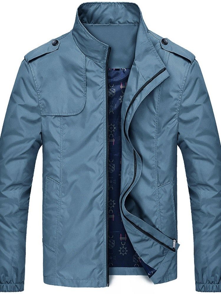 Veste Pour Hommes Avec Col Montant Et Fermeture Éclair