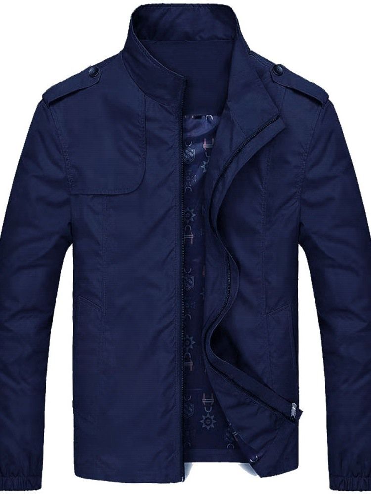 Veste Pour Hommes Avec Col Montant Et Fermeture Éclair