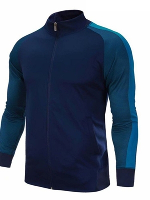 Veste Pour Hommes Avec Fermeture Éclair De Sport À Col Montant Et Patchwork