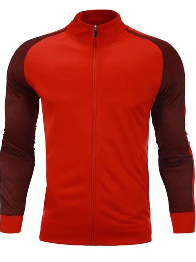 Veste Pour Hommes Avec Fermeture Éclair De Sport À Col Montant Et Patchwork