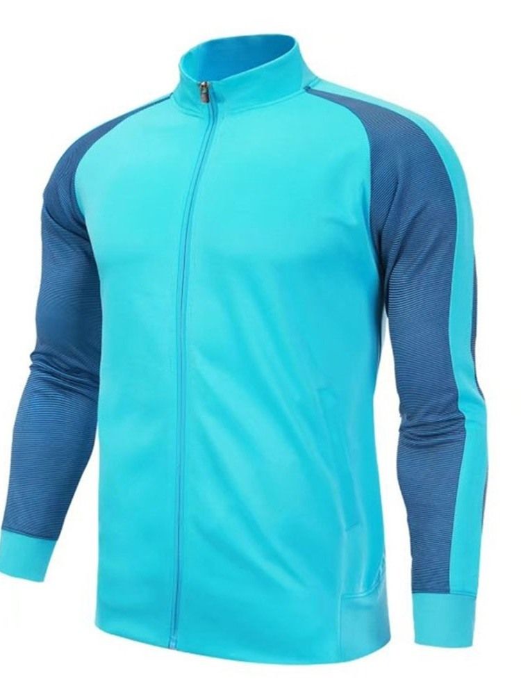 Veste Pour Hommes Avec Fermeture Éclair De Sport À Col Montant Et Patchwork