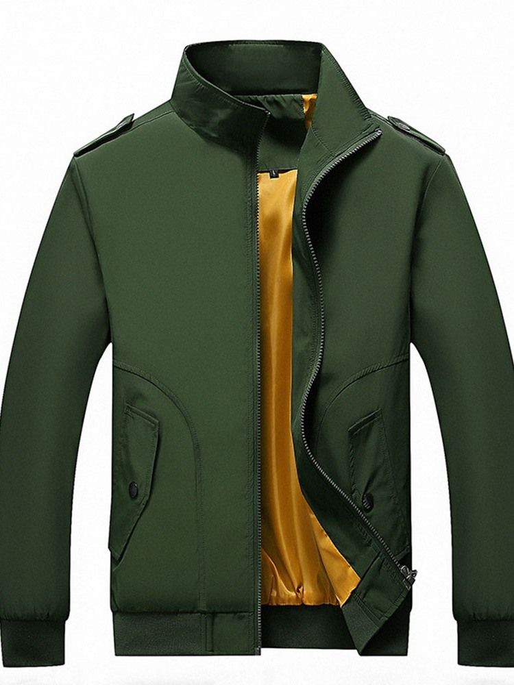 Veste Pour Hommes À Col Montant Et À Fermeture Éclair Fine Et Épaisse