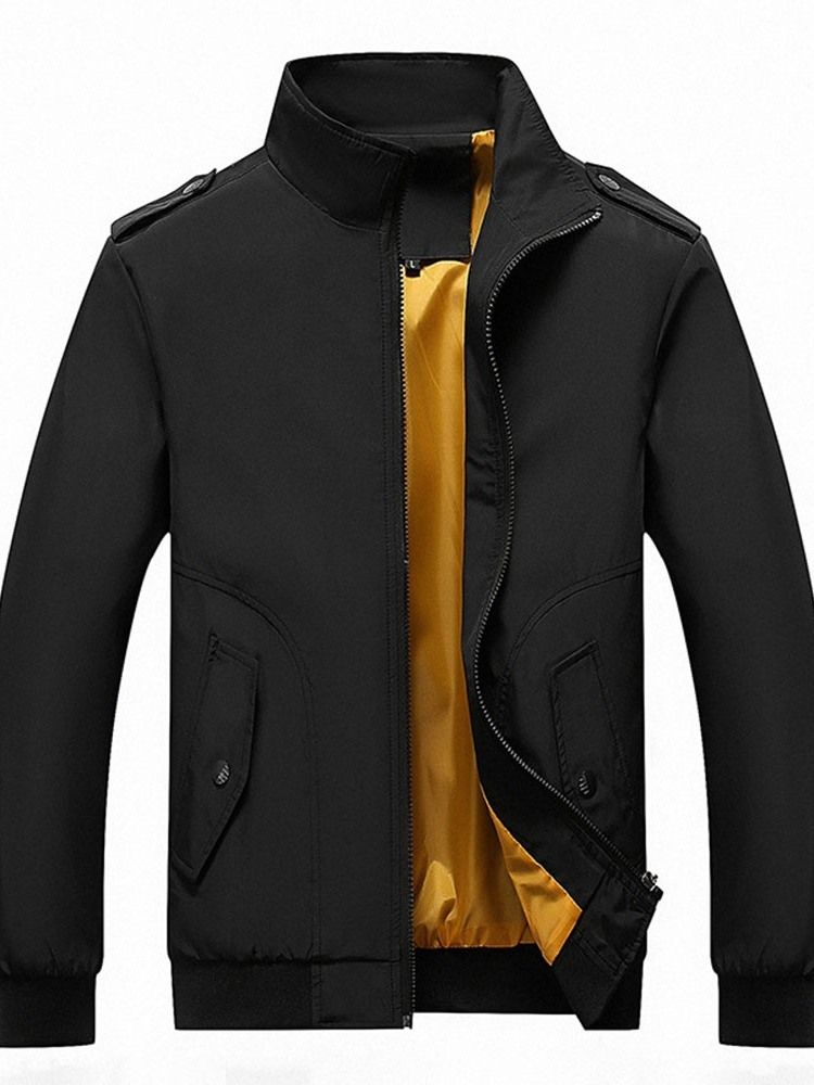 Veste Pour Hommes À Col Montant Et À Fermeture Éclair Fine Et Épaisse