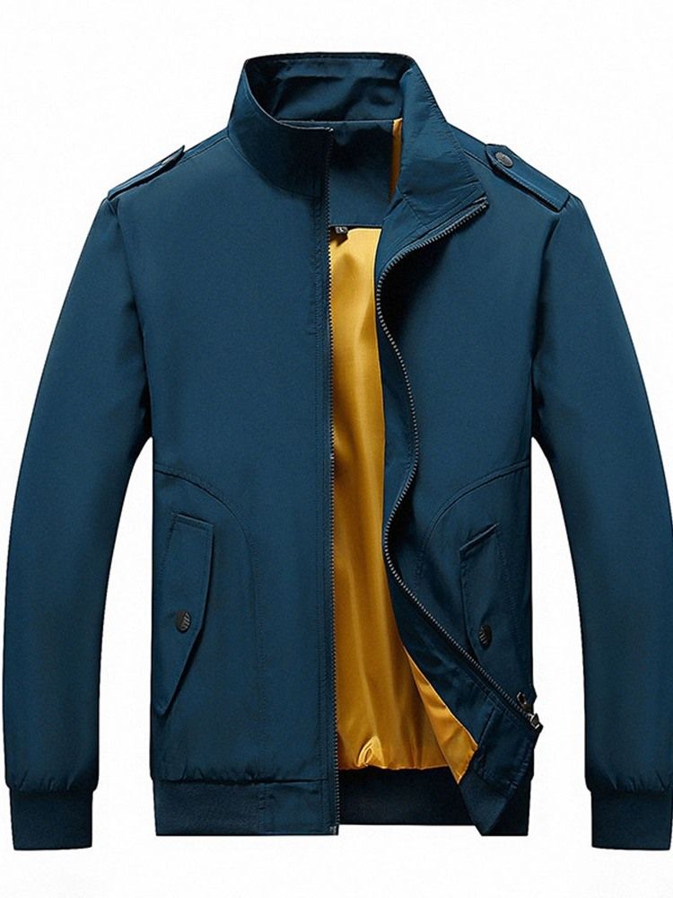 Veste Pour Hommes À Col Montant Et À Fermeture Éclair Fine Et Épaisse