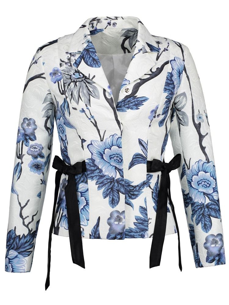 Veste À Imprimé Floral À Boutons Cachés Pour Femme