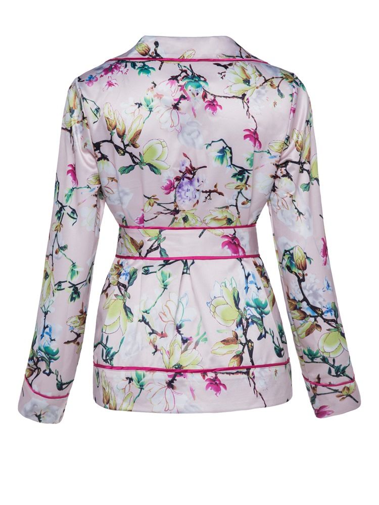 Veste À Imprimé Floral À Revers Cranté Pour Femme