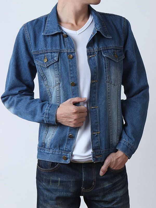 Veste En Jean Décontractée Pour Hommes