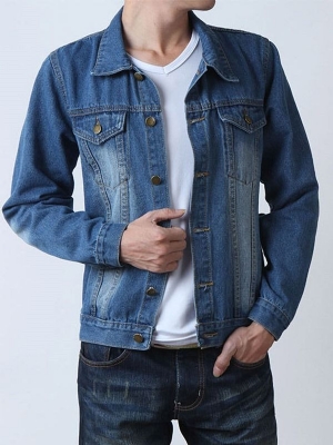 Veste En Jean Décontractée Pour Hommes