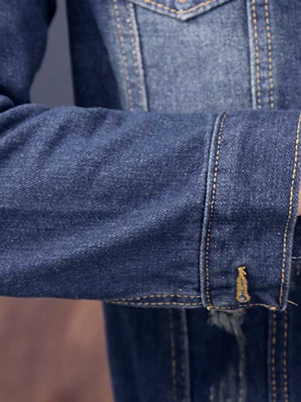 Veste En Jean À Imprimé Décontracté Pour Hommes