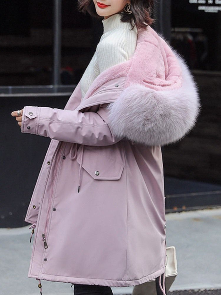 Veste Matelassée En Coton Mi-long Avec Fermeture À Glissière A Line