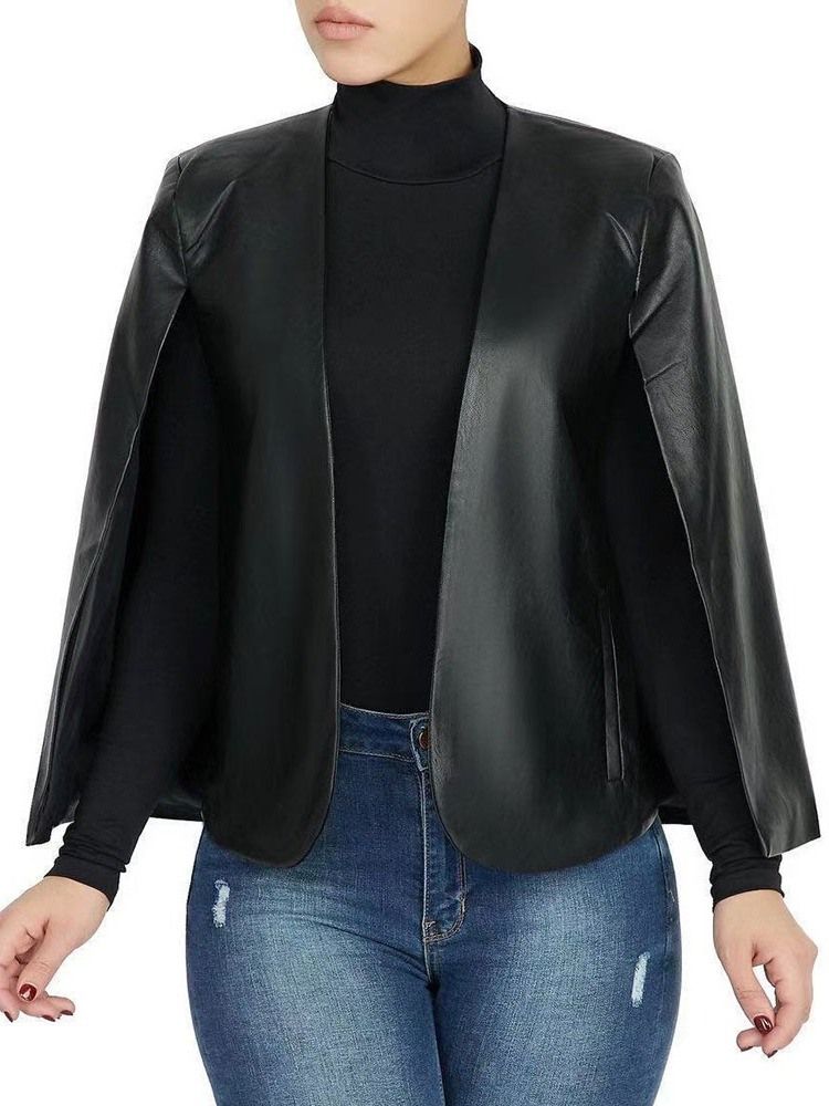 Veste Pu En Similicuir Standard Pour Femmes