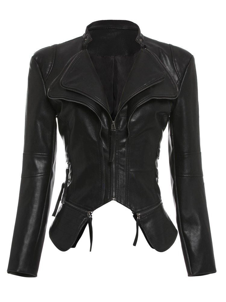 Veste Pu Standard Slim Femme