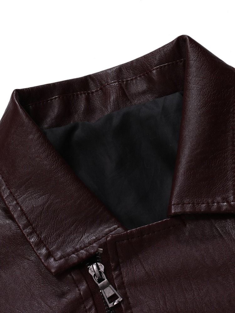 Veste Simple Pour Hommes Avec Fermeture Éclair À Revers Unie