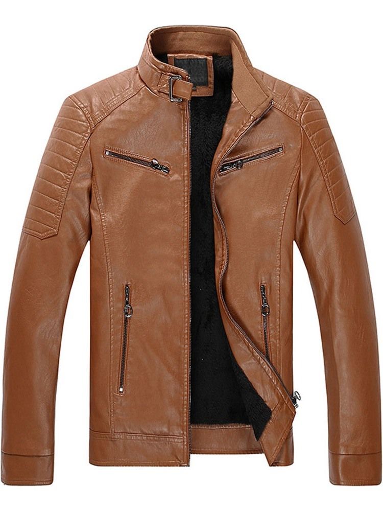 Veste Slim Européenne À Col Montant Et Fermeture Éclair Pour Hommes