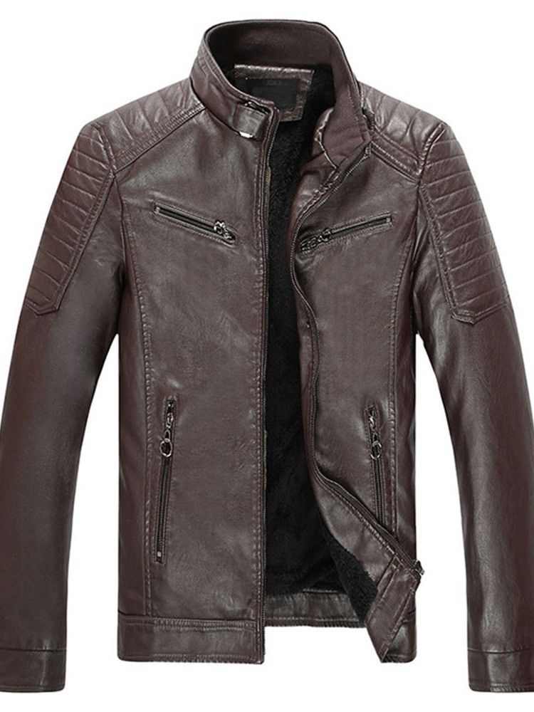 Veste Slim Européenne À Col Montant Et Fermeture Éclair Pour Hommes