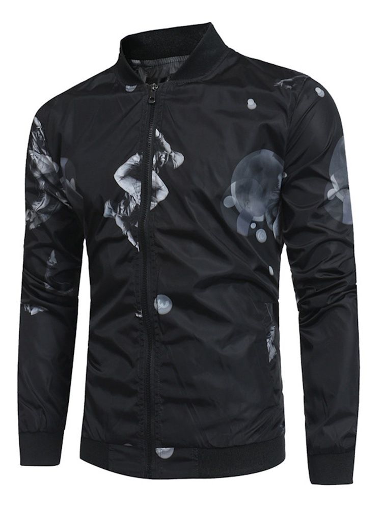 Veste Slim Homme Col Montant Imprimé