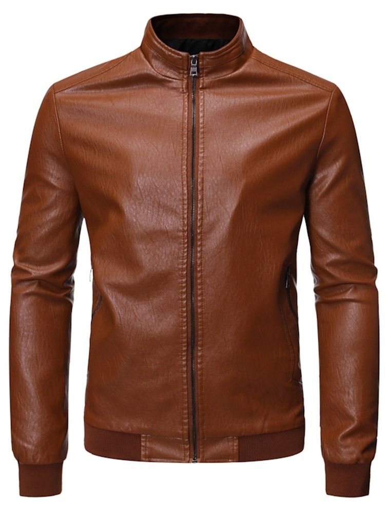 Veste Slim Pour Hommes À Col Montant Et Rayures Zébrées