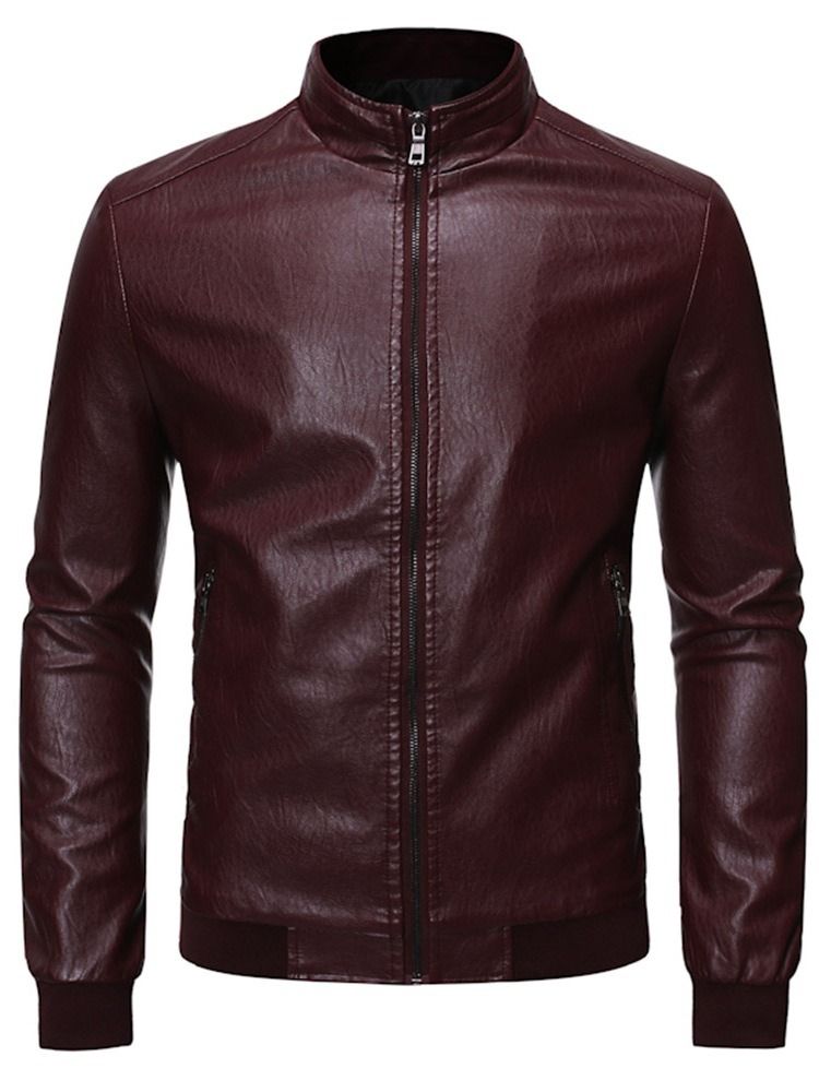 Veste Slim Pour Hommes À Col Montant Et Rayures Zébrées