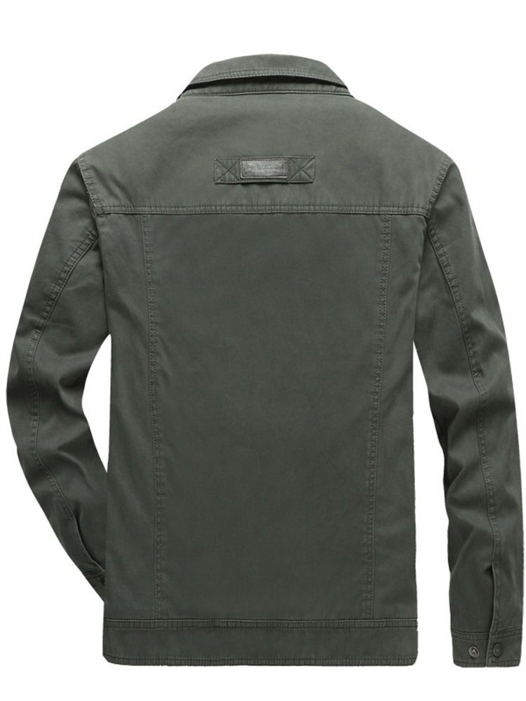 Veste Slim Pour Hommes À Fermeture Éclair Unie À Revers