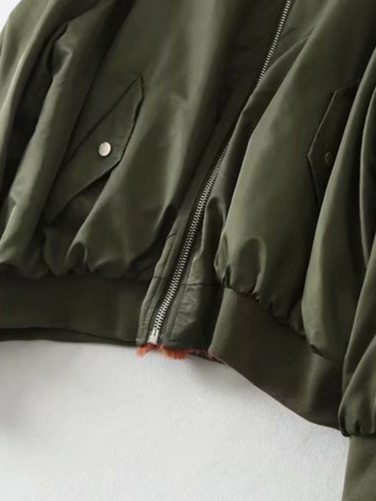 Veste Standard À Capuche À Manches Longues Et Fermeture Éclair Pour Femmes