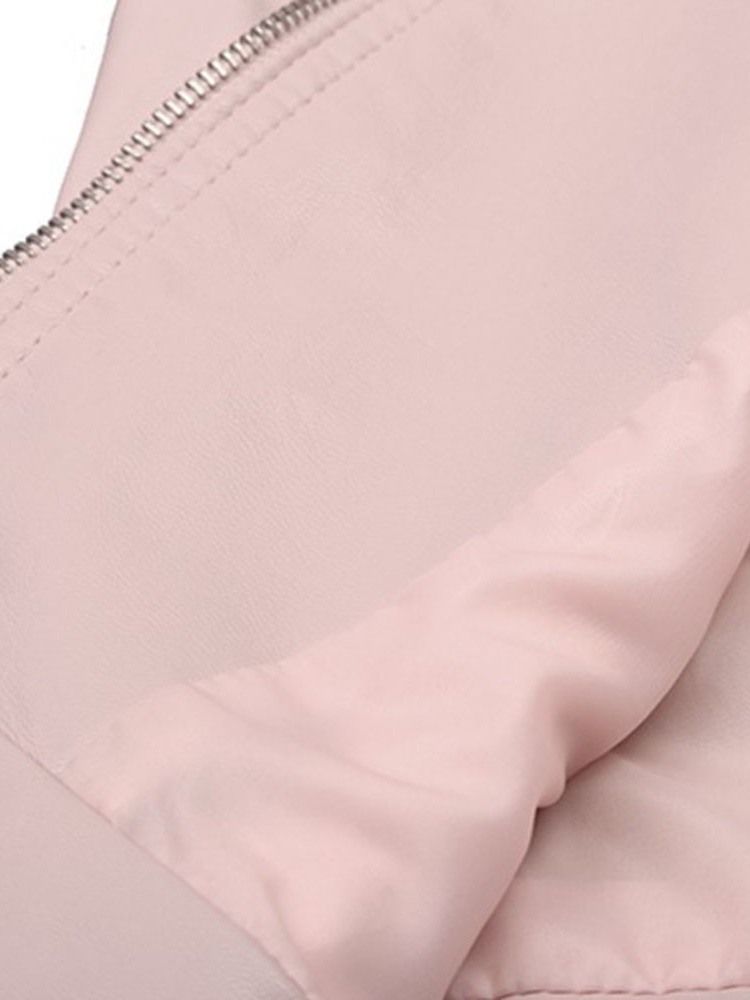 Veste Standard Régulière À Manches Longues Et Fermeture Éclair Pour Femmes