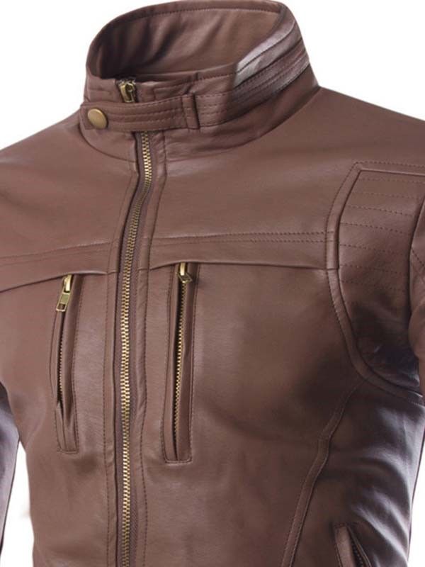 Veste Unie À Col Montant Et Entièrement Zippée Pour Hommes