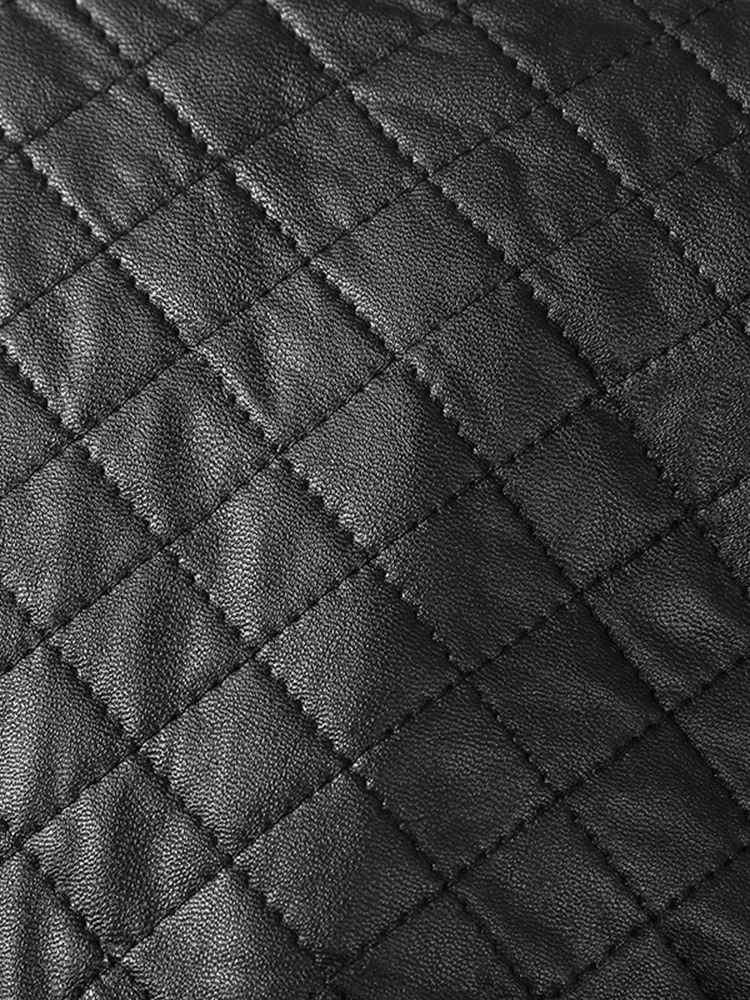 Veste Unie À Col Montant Et Fermeture Éclair Patchwork