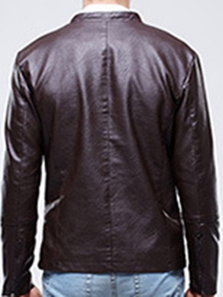 Veste Unie À Col Montant Pour Hommes