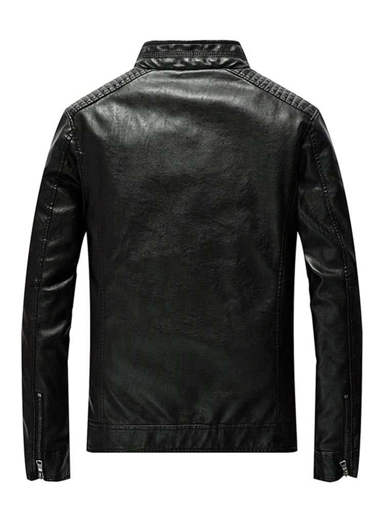 Veste Unie À Col Montant Zippé Pour Hommes