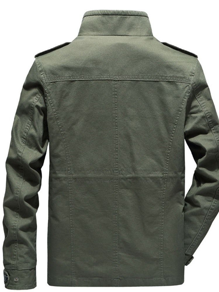 Veste Zippée À Glissière Unie À Col Montant Pour Hommes