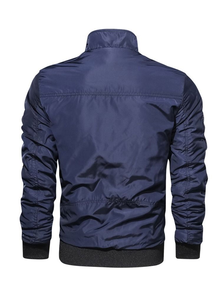 Veste Zippée Pour Hommes Avec Col Montant Et Bloc De Couleur